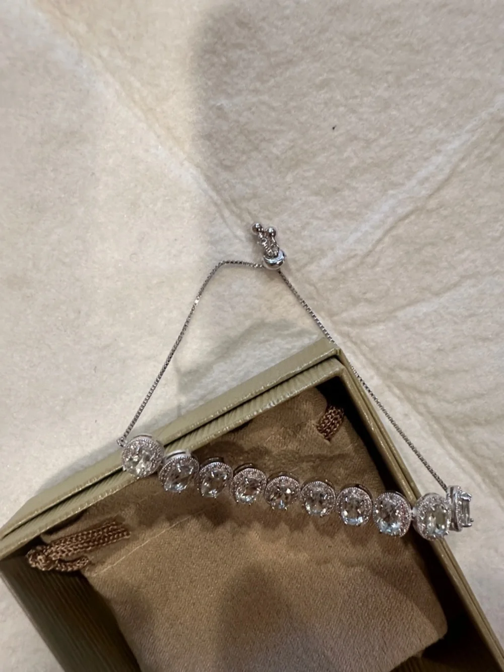 Sterling Silver Crystal Tennis Bracelet - Clear Stones